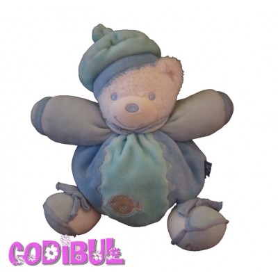 KALOO Doudou ours boule Lagon poisson