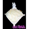 NICOTOY Doudou plat lapin beige croix ventre mouchoir