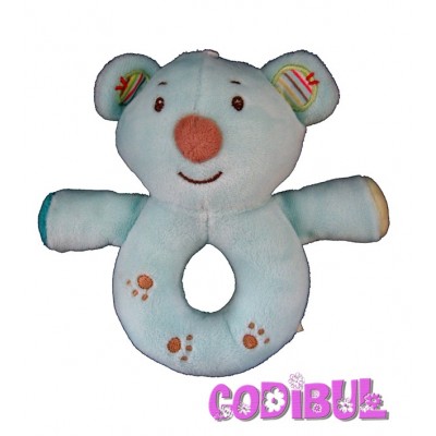 Doudou hochet anneau koala bleu Zen SYSTEME U