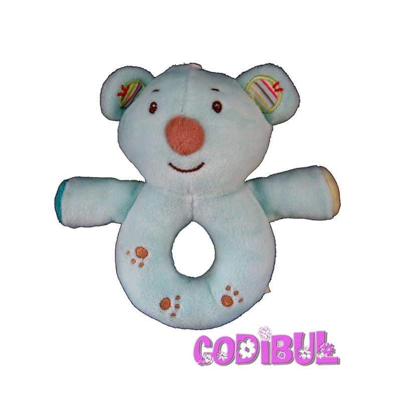 Doudou hochet anneau koala bleu Zen SYSTEME U