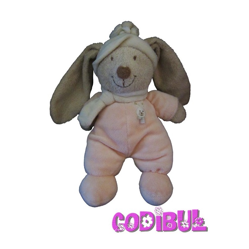 ORCHESTRA Doudou lapin beige orange bonnet