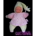COROLLE Doudou bébé poupée robe rose pois HOCHET