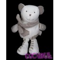 Doudou ours blanc et gris caramella