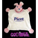 PICOT doudou plat lapin rose