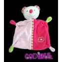 BABY CLUB doudou plat souris rose vert fleur