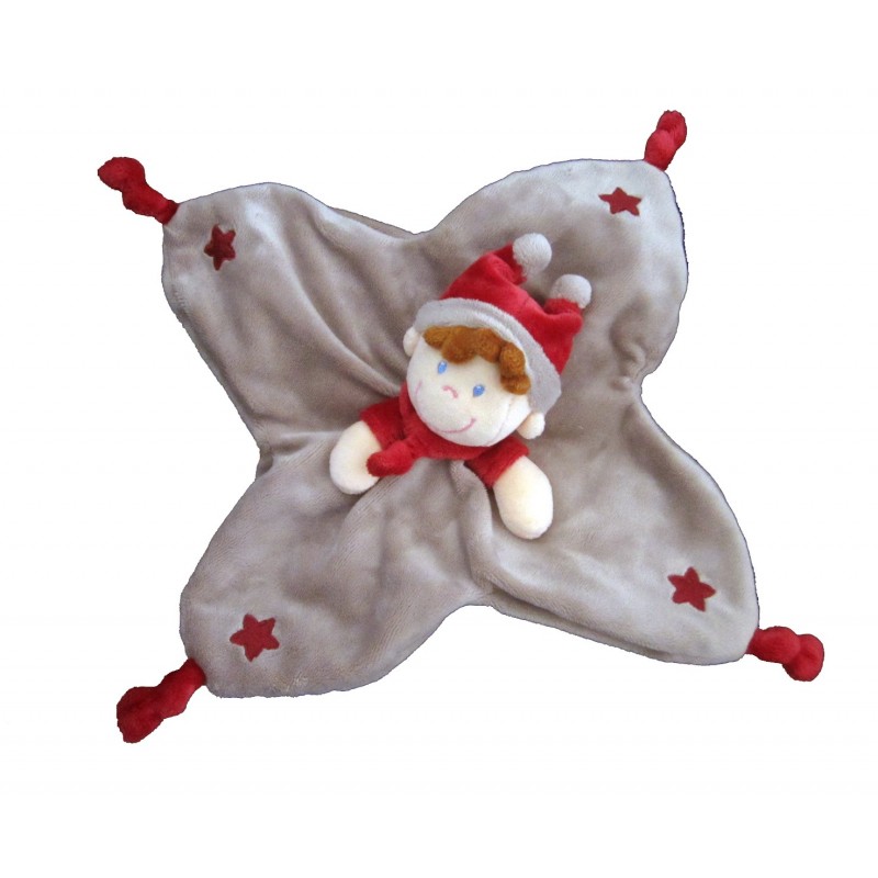 Doudou lutin rose et orange étoile