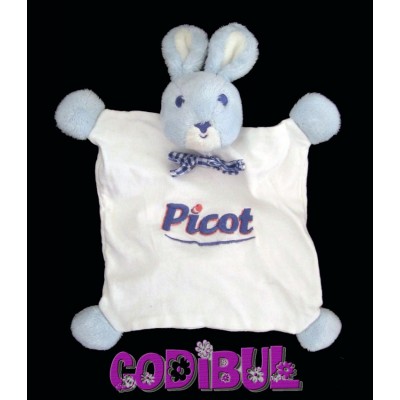 PICOT doudou plat lapin bleu