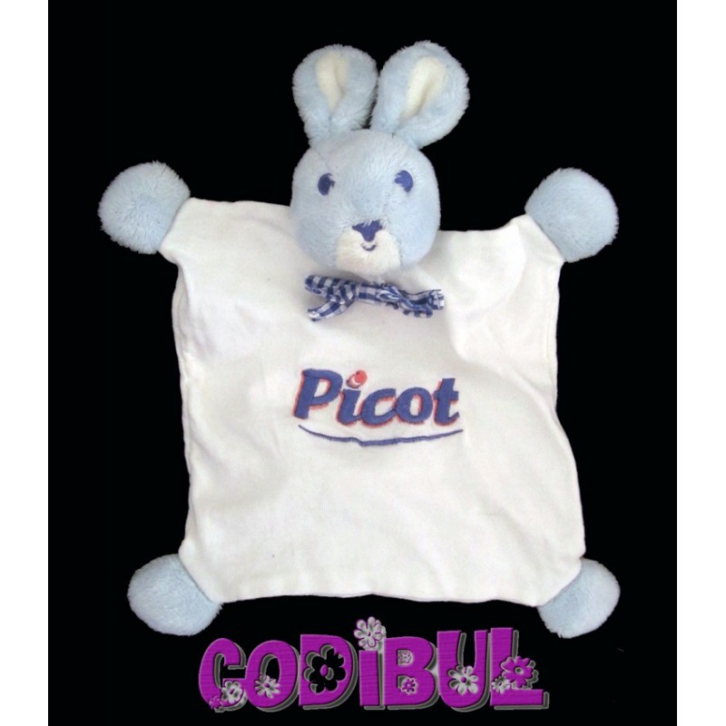 PICOT doudou plat lapin bleu