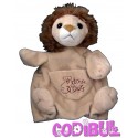 HISTOIRE D'OURS Doudou plat marionnette lion beige