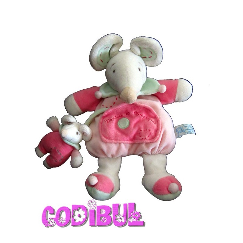 DOUDOU ET COMPAGNIE SOURIS LEONIE ET SON BEBE