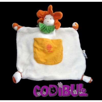 WELEDA Doudou plat lutin fleur blanc orange vert