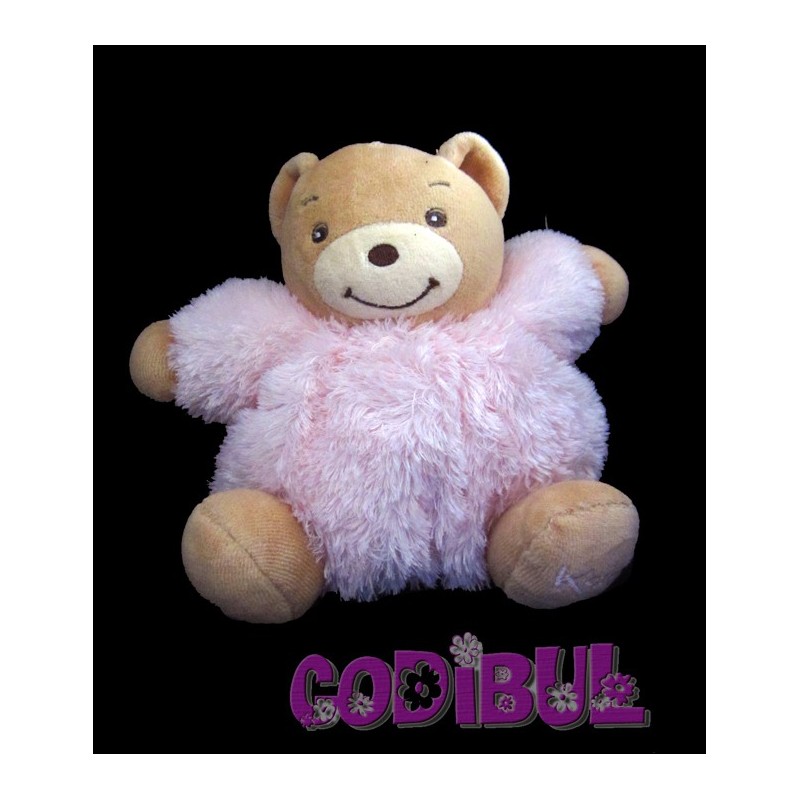 KALOO Doudou ours rose fourrure fur