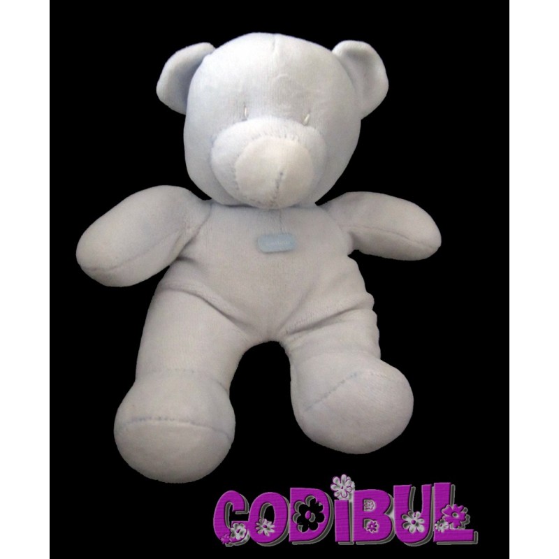 CONFETTI Doudou ours bleu ciel