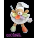 DOUDOU ET COMPAGNIE Doudou plat ours nuage attache tétine