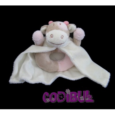 NOUKIE'S Doudou hochet vache avec cape Lola Rosalie