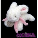 DOUDOU ET COMPAGNIE lapin bonbon blanc rose 20 cm