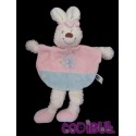 TEX BABY Doudou plat lapin rose bleu bandeau