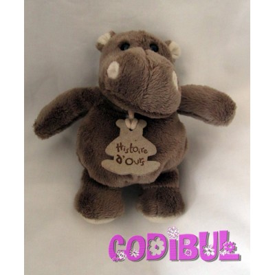 HISTOIRE D'OURS Doudou hippopotame marron