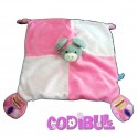 GIPSY doudou plat souris rose pattes empreintes