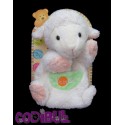 BABY NAT' doudou marionnette mouton blanc poche verte