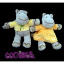 INFLUX CORA lot couple d'hippopotames gris