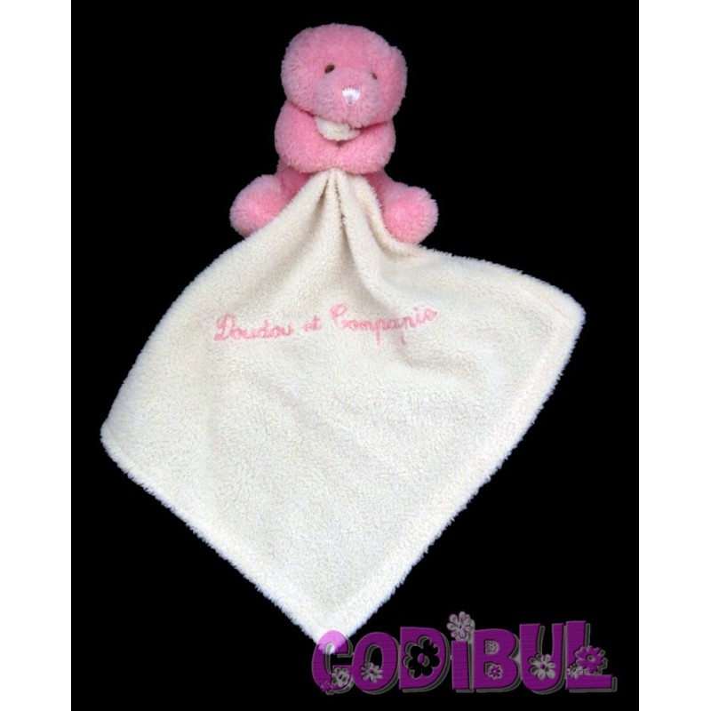 Doudou Ours mouchoir en boite fleur