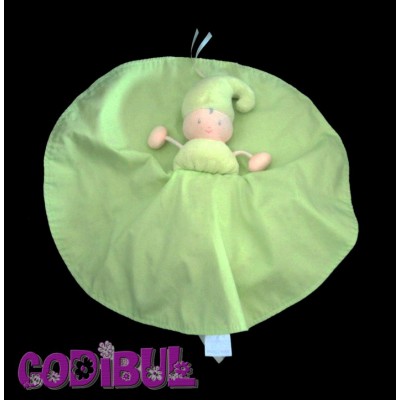 COROLLE doudou vice-versa lutin rose et vert à pois grelot