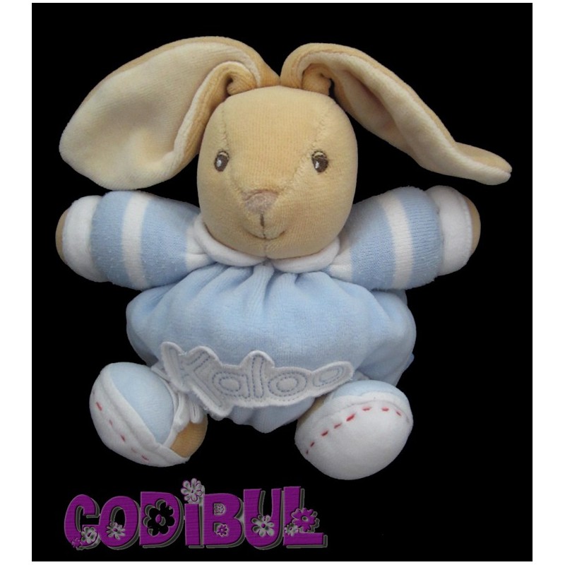 KALOO Doudou lapin blue p'tit lapin velours bleu