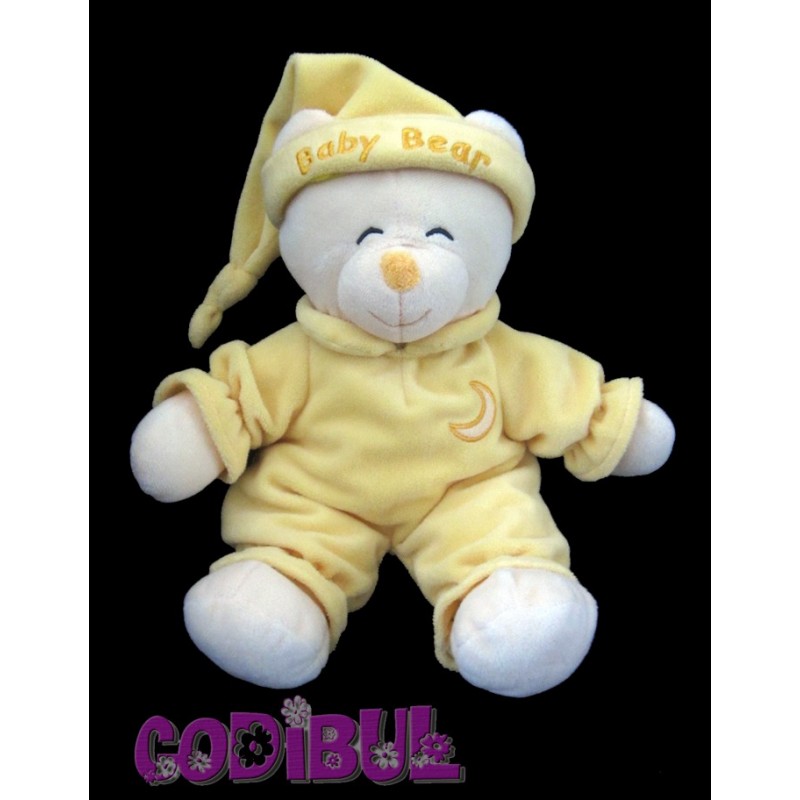 GIPSY Doudou ours Baby Bear jaune lune