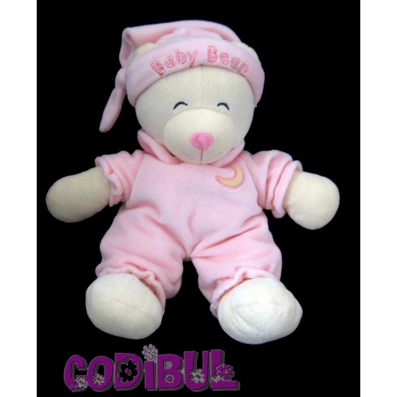 GIPSY Doudou ours Baby Bear rose lune