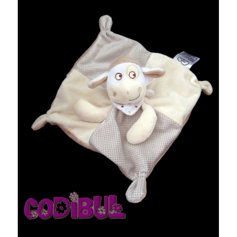 MOTS D'ENFANTS doudou plat mouton agneau foulard