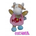 DOUDOU ET COMPAGNIE vache cerise bonbon cape rose