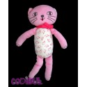 BOUT'CHOU doudou chat rose fleurs