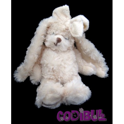 BUKOWSKI peluche doudou lapin beige noeud