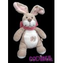 NOUKIE'S Doudou lapin oscarine noeud rose trefle brodé