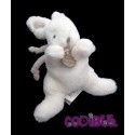 DOUDOU ET COMPAGNIE lapin bonbon blanc et beige 15 cm