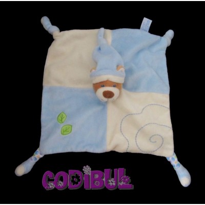 GISPSY doudou plat chien bleu bonnet feuilles