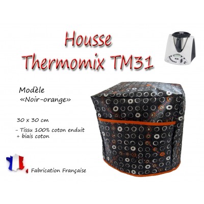 TM31 Housse de protection pour Robot thermomix "Noir-Orange""