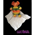 SUCRE D'ORGE doudou éléphant vert orange avec mouchoir