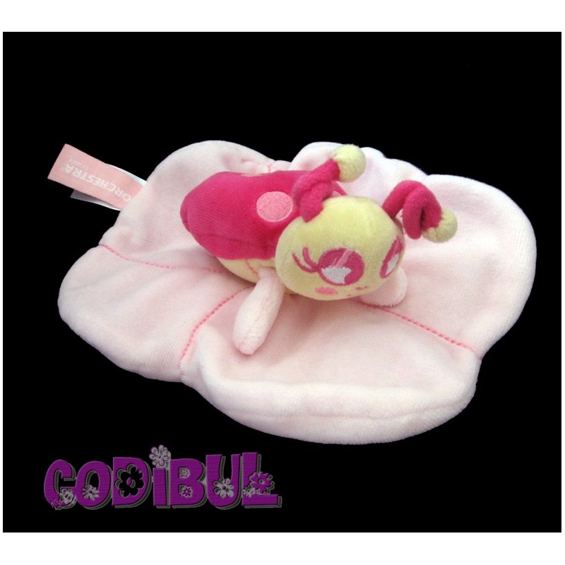 ORCHESTRA Doudou plat coccinelle rose