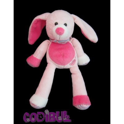 BABY NAT' doudou lapin chien rose foulard rayé