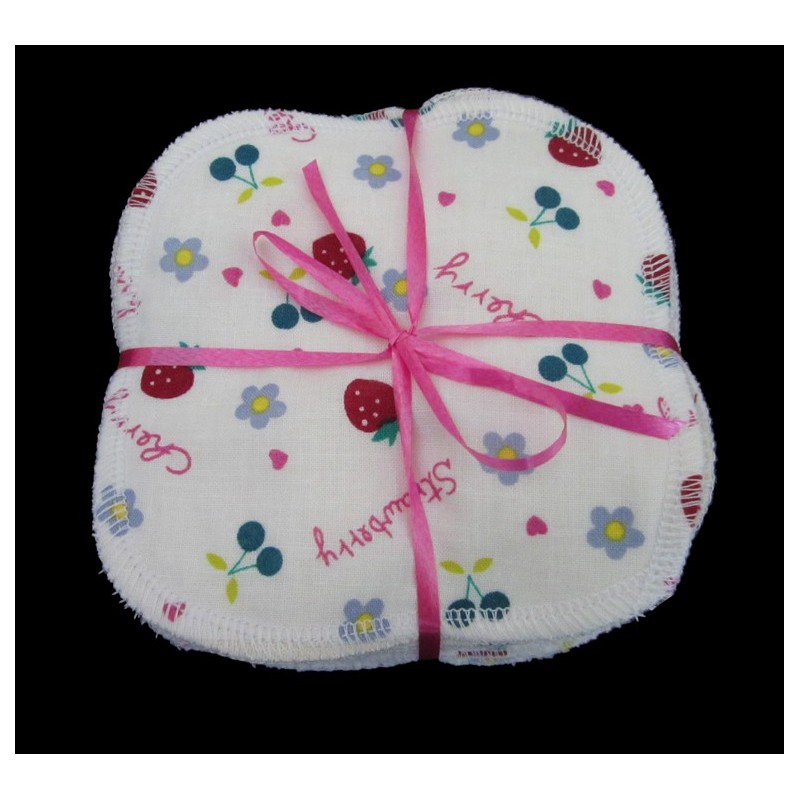 Lingettes lavables 11 cm strawberry * bambou et coton *