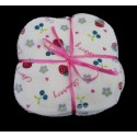 Lingettes lavables 11 cm strawberry * bambou et coton *