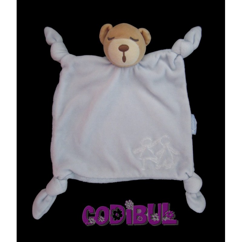 KALOO Doudou marionnette ours sable patchwork