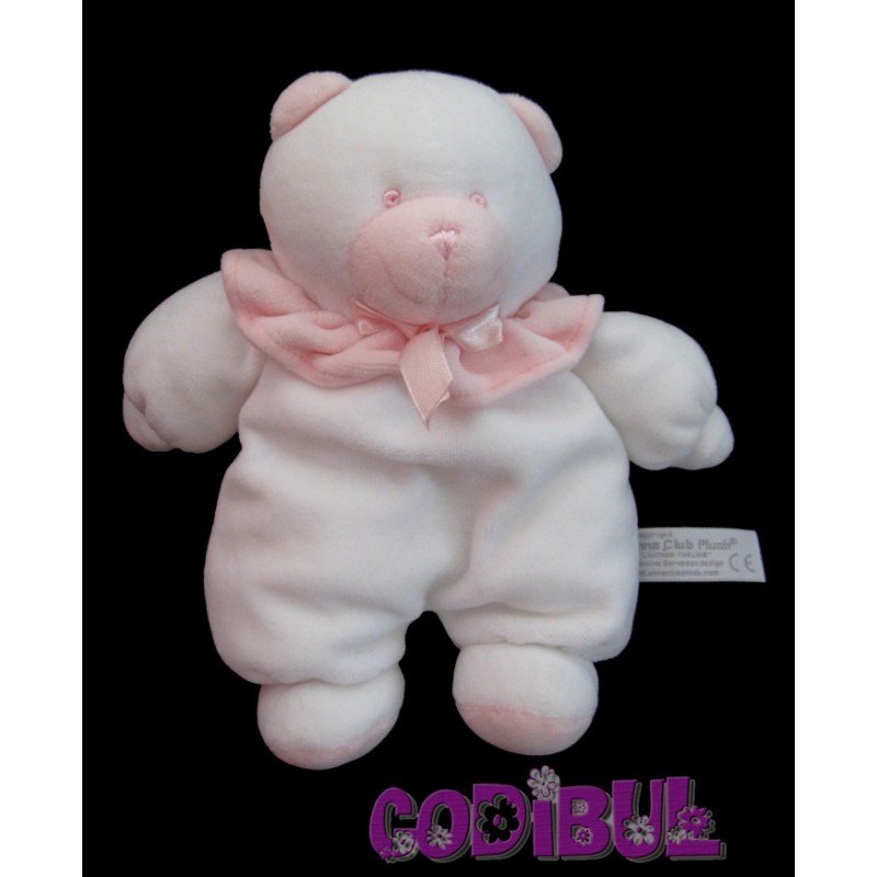 ANNA CLUB PLUSH DOUDOU ours blanc et rose