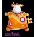 BABY NAT' doudou marionnette girafe orange rose fleur