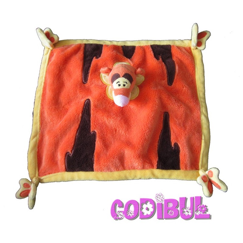 DISNEYLAND Doudou plat tigrou orange papillons