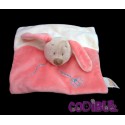 DOUKIDOU doudou plat chien rose beige papillon brodé