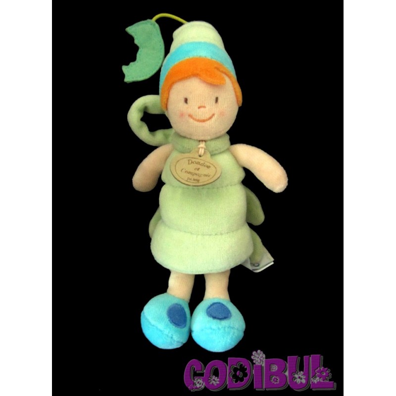 DOUDOU ET COMPAGNIE Mini Doudou chenille verte Les p'tites betes