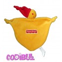 FISHER-PRICE doudou plat lutin jaune bonnet rouge